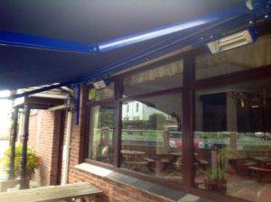 blue awning