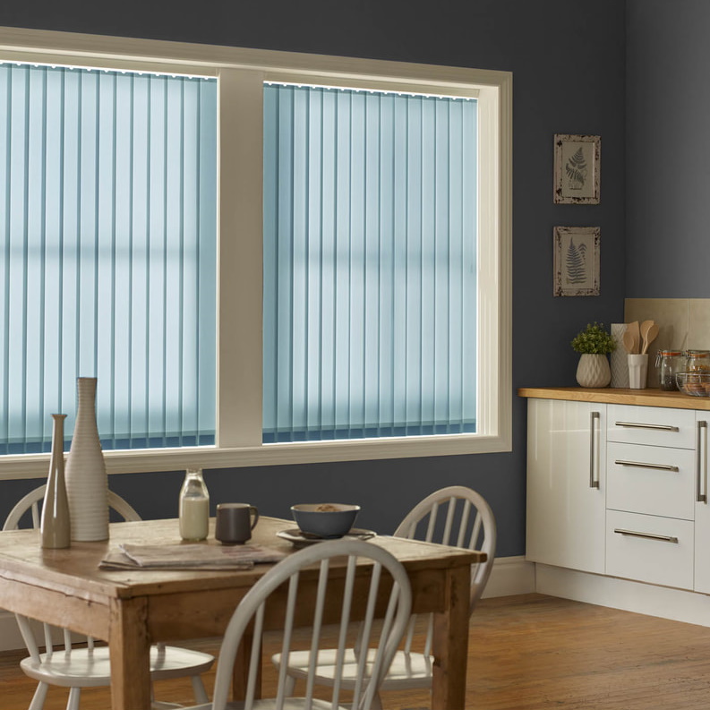 Palette Sky Vertical Blind in a kitchen
